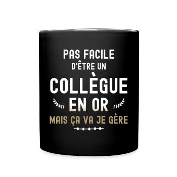 Future Retraitée Collègue En Or - Mug uni - noir - Devant