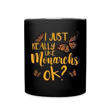 Ich mag Monarchs einfach sehr gut, ok - Tasse einfarbig - Schwarz - Vorne