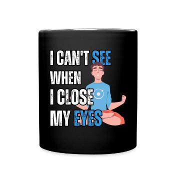 Funny t-shirt design with ironic quote - Full Colour Mug - black - Front