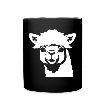 Funny Alpaca Silhouette Cheeky Fun Alpacas - Full Colour Mug - black - Front