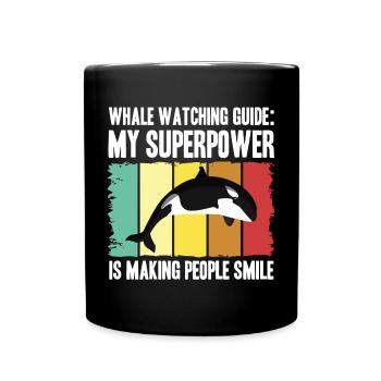 Wale beobachten | Wal Meerestier Meer Geschenke - Tasse einfarbig - Schwarz - Vorne