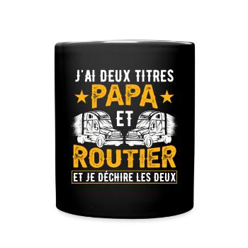 Papa & Routier - Mug uni - noir - Devant