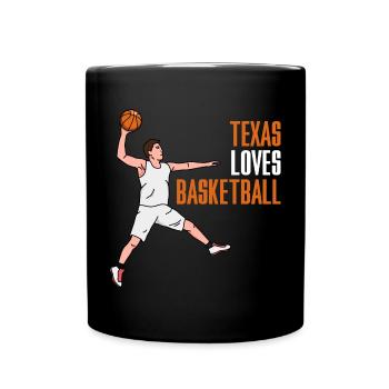 Texas basketball design for proud Texas fans - Full Colour Mug - black - Front