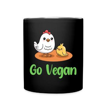 Chicken design for proud vegans - Full Colour Mug - black - Front