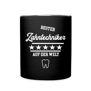 Bester Zahntechniker Zahnprothetiker Zahnmediziner - Tasse einfarbig - Schwarz - Vorne