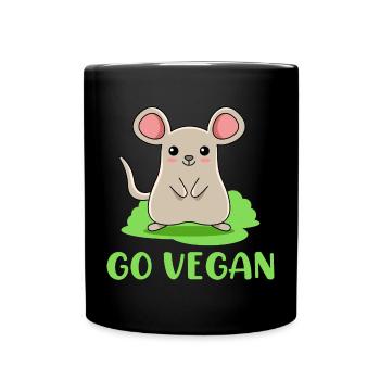 Design de souris pour les fiers végétaliens - Mug uni - noir - Devant