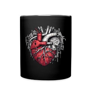 Heart Machine Mechanic Craftsman Profession - Full Colour Mug - black - Front