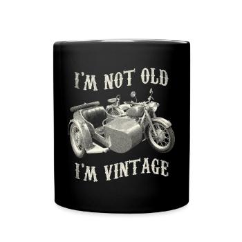 Ich bin nicht alt, ich bin Vintage-Motorradgrafik - Tasse einfarbig - Schwarz - Vorne