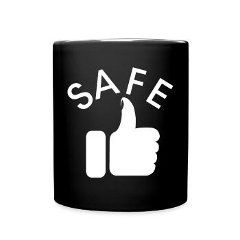 daumen hoch super Symbol gut safe icon Grafik - Tasse einfarbig - Schwarz - Vorne