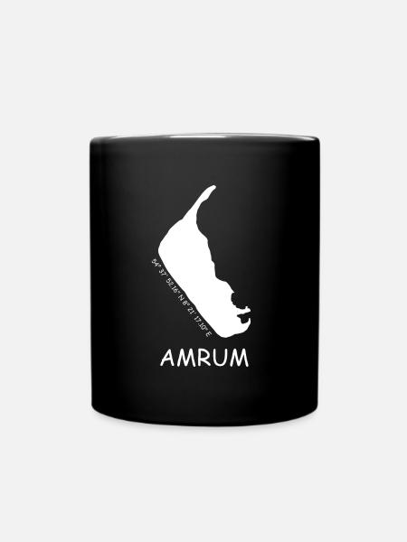 Amrum Koordinaten - Tasse einfarbig - Schwarz