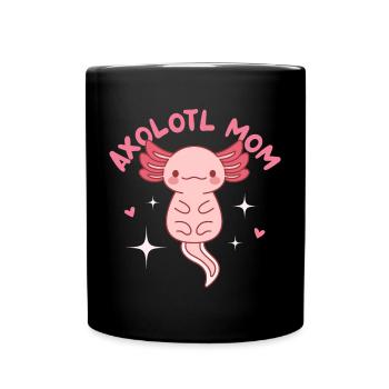Axolotl Mom Design für Axolotl-Liebhaber - Tasse einfarbig - Schwarz - Vorne