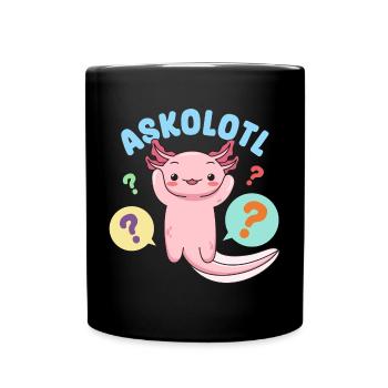 Askolotl Pun Design for Axolotl Lovers - Full Colour Mug - black - Front