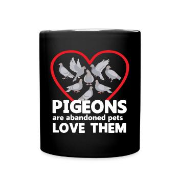 Liebe alle Tauben Design für Taubenliebhaber - Tasse einfarbig - Schwarz - Vorne