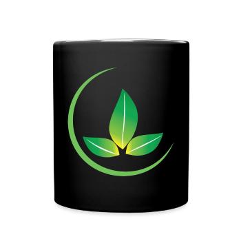 Green Leaves Icon Design for Proud Vegans - Full Colour Mug - black - Front