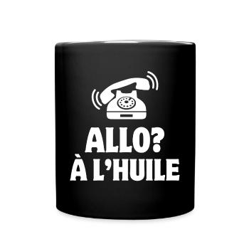 allo, téléphone humour, portable - Mug uni - noir - Devant