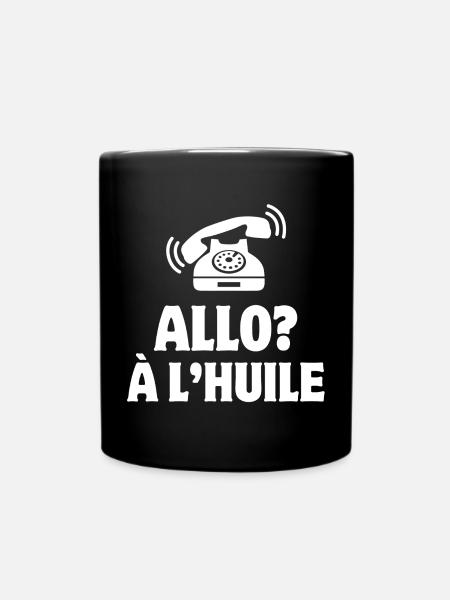 allo, téléphone humour, portable - Mug uni - noir