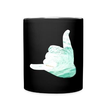 Hi Surfer Shaka - Full Colour Mug - black - Front