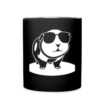 Funny Guinea Pig with Sunglasses Guinea Pigs - Full Colour Mug - black - Front