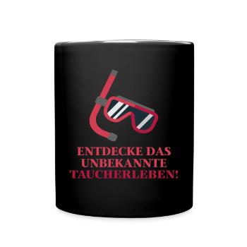 Entdecke das unbekannte Taucherleben Apnoetauchen - Tasse einfarbig - Schwarz - Vorne