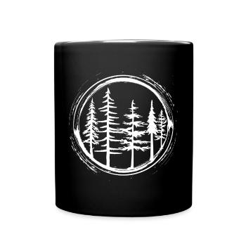 Kreis Wald Silhouette - Tasse einfarbig - Schwarz - Vorne