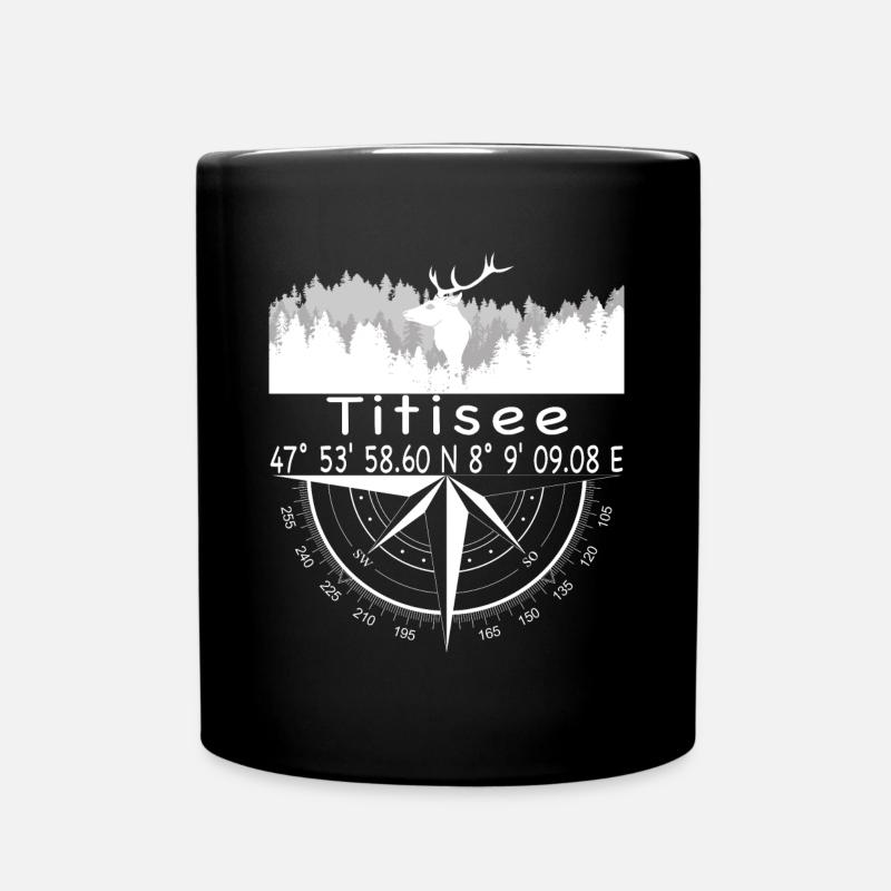 Koordinaten Titisee - Tasse einfarbig - Schwarz