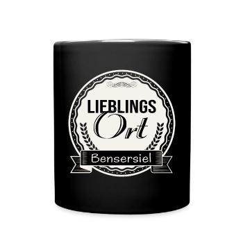 Lieblingsort Bensersiel - Tasse einfarbig - Schwarz - Vorne