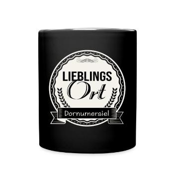 Lieblingsort Dornumersiel - Tasse einfarbig - Schwarz - Vorne