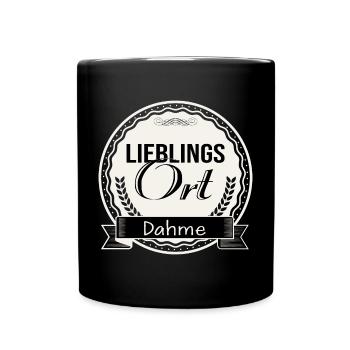 Lieblingsort Dahme - Tasse einfarbig - Schwarz - Vorne