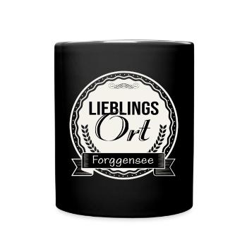 Lieblingsort Forggensee - Tasse einfarbig - Schwarz - Vorne