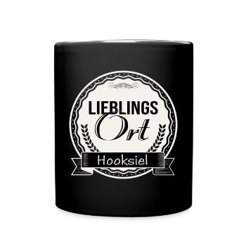 Lieblingsort Hooksiel - Tasse einfarbig - Schwarz - Vorne