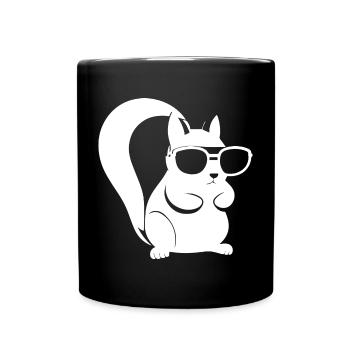 Funny Squirrel Wearing Sunglasses Squirrels - Full Colour Mug - black - Front