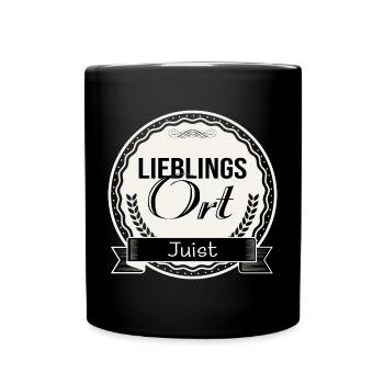 Lieblingsort Juist - Tasse einfarbig - Schwarz - Vorne