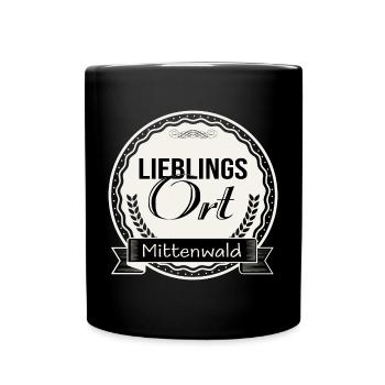 Lieblingsort Mittenwald - Tasse einfarbig - Schwarz - Vorne