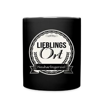 Lieblingsort Neuharlingersiel - Tasse einfarbig - Schwarz - Vorne