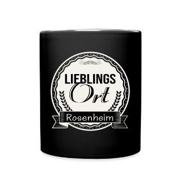 Lieblingsort Rosenheim - Tasse einfarbig - Schwarz - Vorne