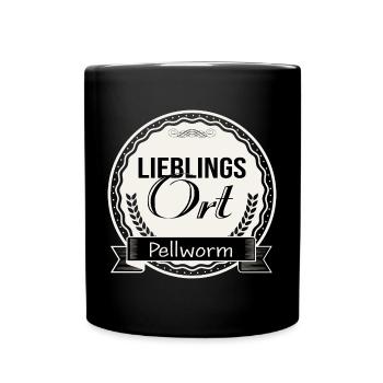 Lieblingsort Pellworm - Tasse einfarbig - Schwarz - Vorne