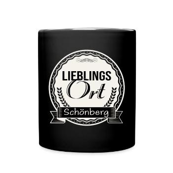 Lieblingsort Schönberg - Tasse einfarbig - Schwarz - Vorne