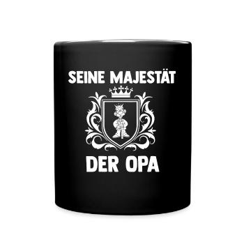 Seine Majestät der Opa - Tasse einfarbig - Schwarz - Vorne