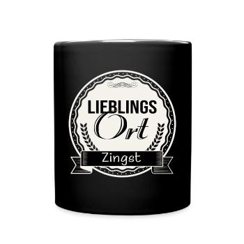 Lieblingsort Zingst - Tasse einfarbig - Schwarz - Vorne