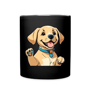 Labrador-Welpe - Tasse einfarbig - Schwarz - Vorne