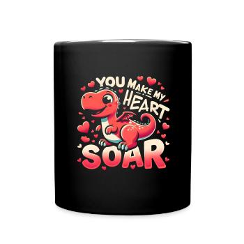 Dinosaure Mignon Cadeau Saint Valentin Humour - Mug uni - noir - Devant