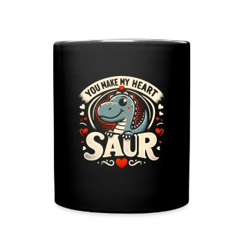 Dinosaure Mignon Cadeau Saint Valentin Humour - Mug uni - noir - Devant
