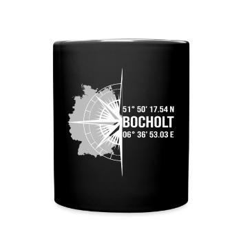 Koordinaten Bocholt - Tasse einfarbig - Schwarz - Vorne