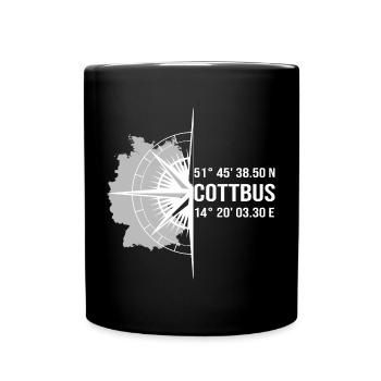 Koordinaten Cottbus - Tasse einfarbig - Schwarz - Vorne