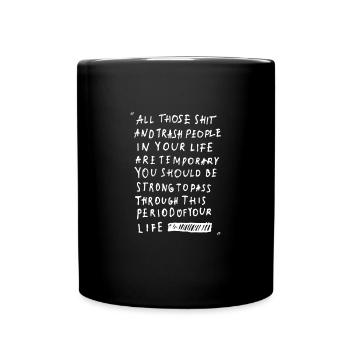 Depressed Black and White Text - Full Colour Mug - black - Front