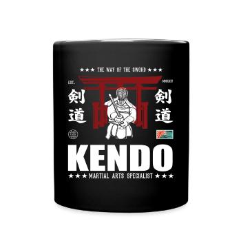 Conception d’arts martiaux kendo cool avec kanji - Mug uni - noir - Devant