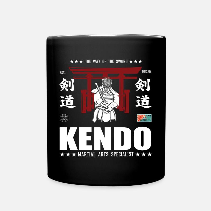 cooles Kendo Kampfsport Design mit Kanji - Tasse einfarbig - Schwarz