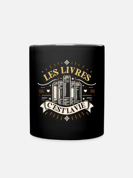Les livres c'est la vie amour lecture passion - Mug uni - noir