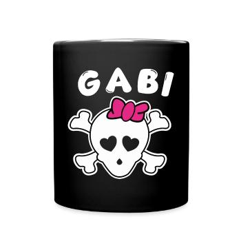 Piratin Gabi Design für Mädchen und Frauen - Tasse einfarbig - Schwarz - Vorne