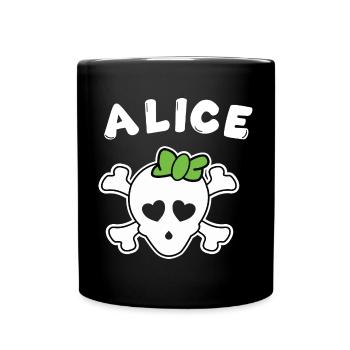 Piratin Alice Design für Mädchen und Frauen - Tasse einfarbig - Schwarz - Vorne